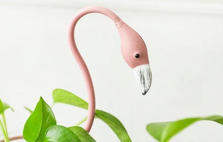 FlamigoBloom Tropische Deko-Vase | Zimmerpflanzengefäß | Stilvolle Glasvase mit Flamingo-Design
