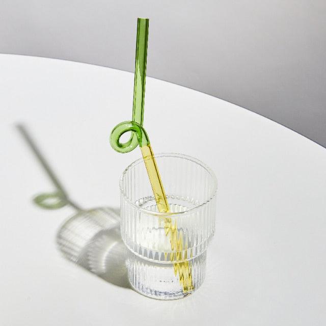 GlassLuxe Twist Glasstrohhalm Set | Bunte Trinkhalme | Nachhaltig & Wiederverwendbar | Für Cocktails & Smoothies