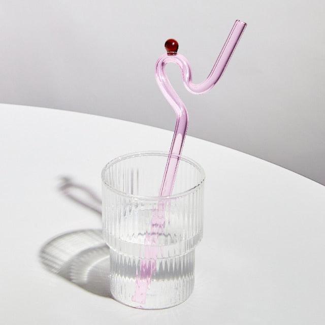 GlassLuxe Twist Glasstrohhalm Set | Bunte Trinkhalme | Nachhaltig & Wiederverwendbar | Für Cocktails & Smoothies