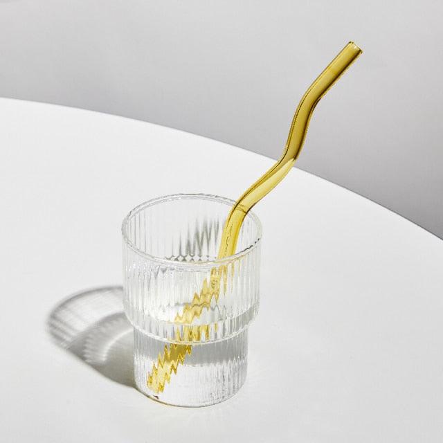 GlassLuxe Twist Glasstrohhalm Set | Bunte Trinkhalme | Nachhaltig & Wiederverwendbar | Für Cocktails & Smoothies