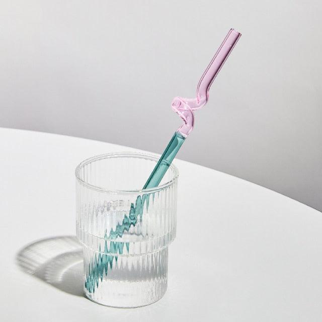 GlassLuxe Twist Glasstrohhalm Set | Bunte Trinkhalme | Nachhaltig & Wiederverwendbar | Für Cocktails & Smoothies