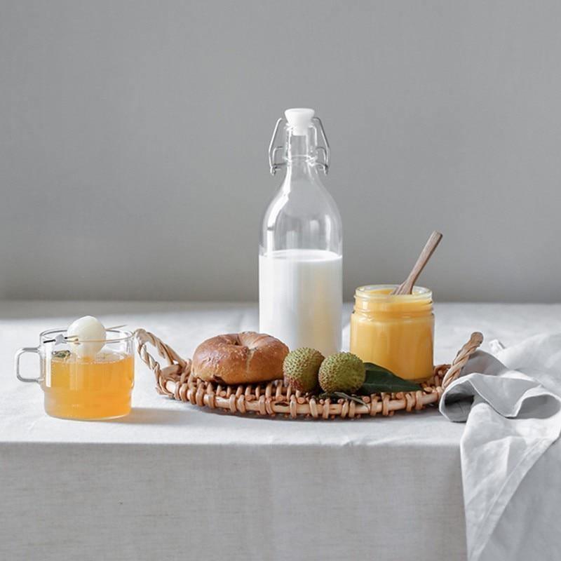 RattaServe Geflochtenes Rattan-Serviertablett | Natürliche Eleganz | Perfekt für Küche, Wohnzimmer & Dekoration