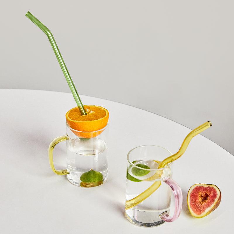 GlassLuxe Twist Glasstrohhalm Set | Bunte Trinkhalme | Nachhaltig & Wiederverwendbar | Für Cocktails & Smoothies
