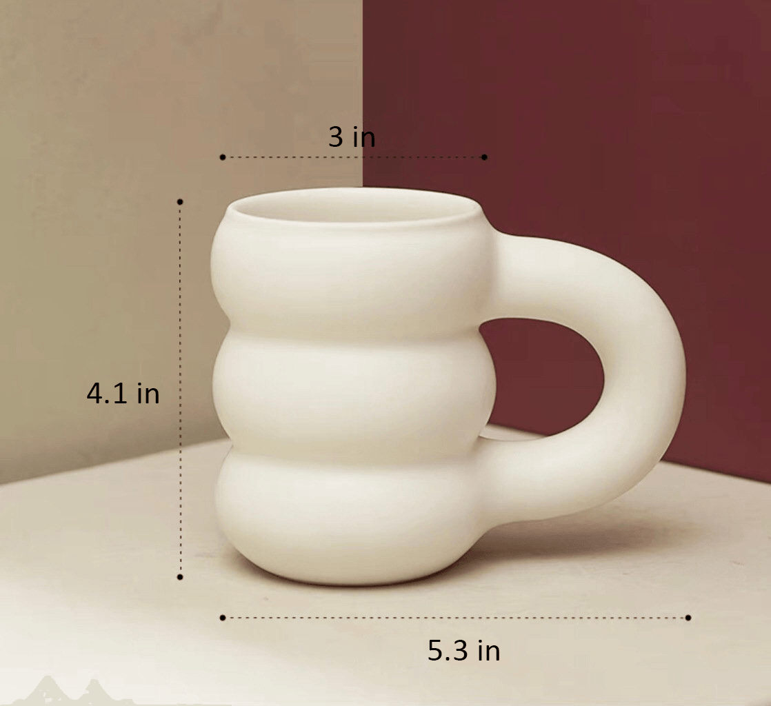 Muggo Bubble Keramiktasse | Handgefertigte Design Tasse | Dickwandig & Modern | In Weiß, Schwarz & Speckle-Farben