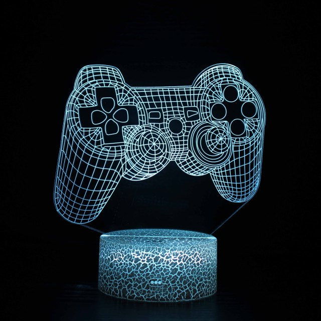 GlowGaming 3D LED Lampe | RGB Gaming Dekoration | Stimmungslampe für Spielzimmer & Zuhause