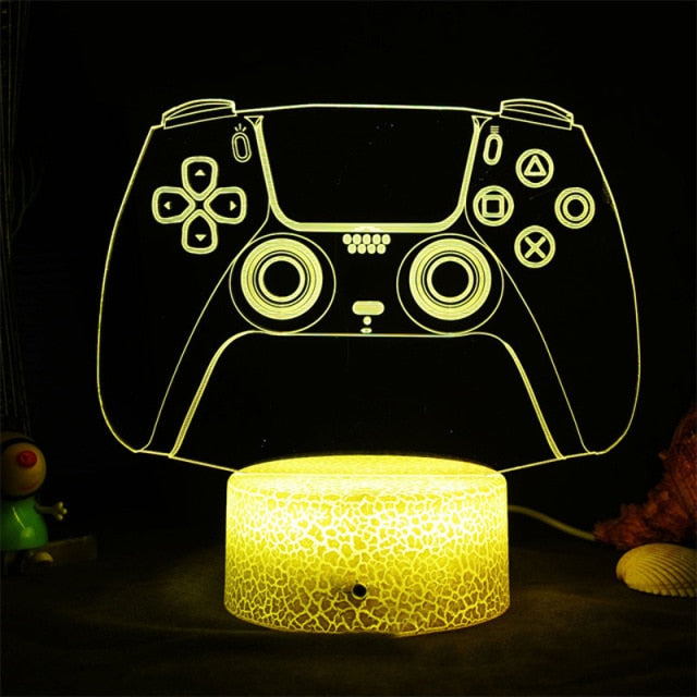 GlowGaming 3D LED Lampe | RGB Gaming Dekoration | Stimmungslampe für Spielzimmer & Zuhause