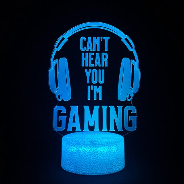 GlowGaming 3D LED Lampe | RGB Gaming Dekoration | Stimmungslampe für Spielzimmer & Zuhause