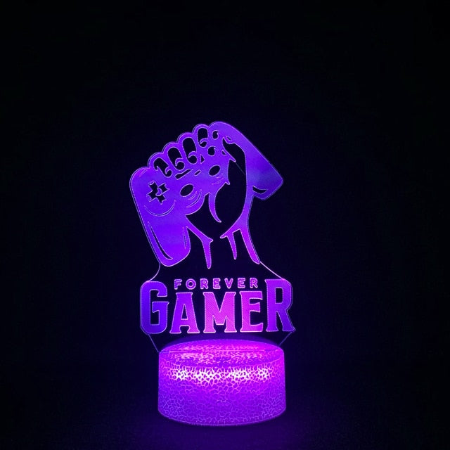 GlowGaming 3D LED Lampe | RGB Gaming Dekoration | Stimmungslampe für Spielzimmer & Zuhause