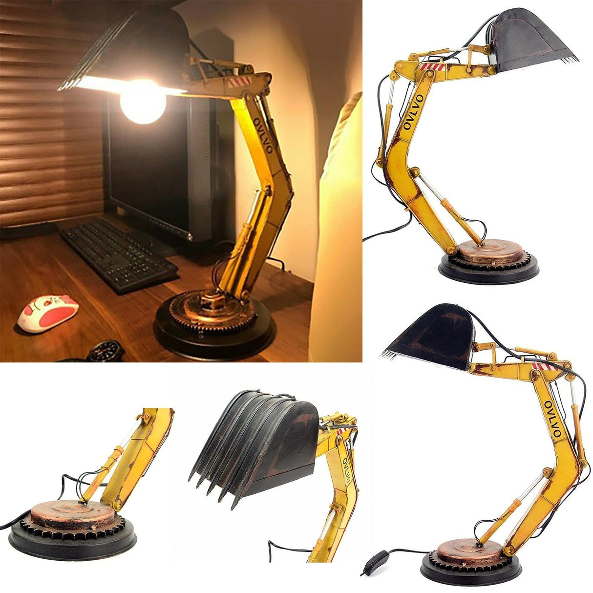 DiggerLite Einzigartige Bagger Tischlampe | Kreatives Design | LED Beleuchtung | Perfekte Deko für Zuhause
