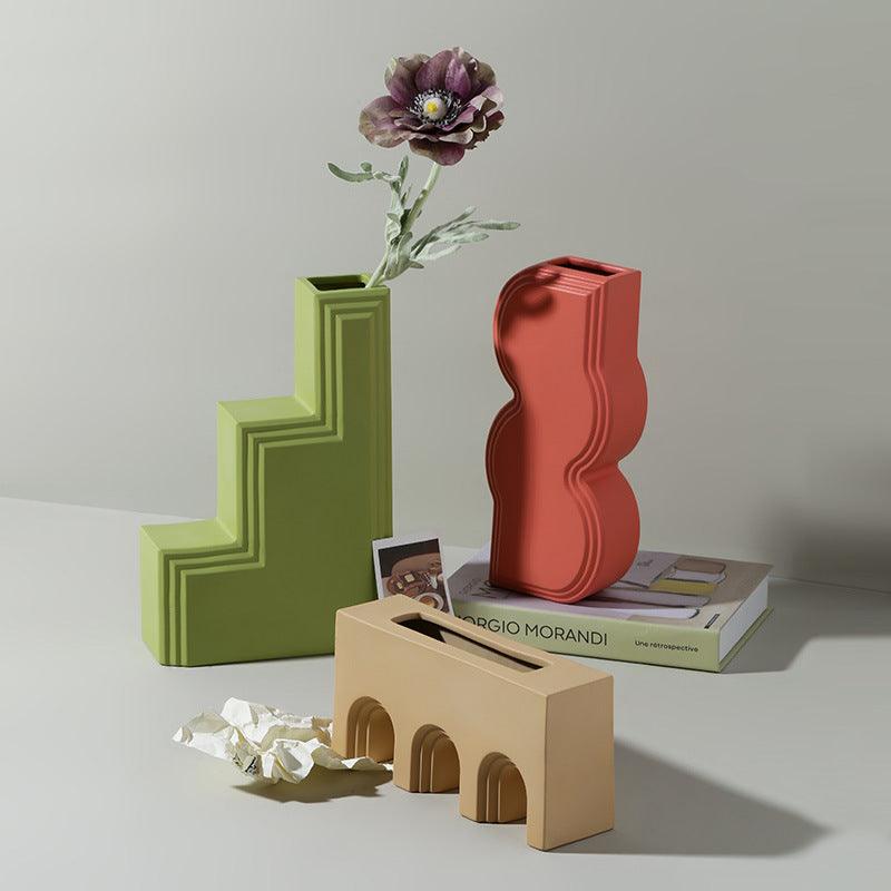 CeramiCasa Design Keramik Vase | Dekorative Akzentvase im Hausstil | Modernes Wohnaccessoire in Verschiedenen Farben