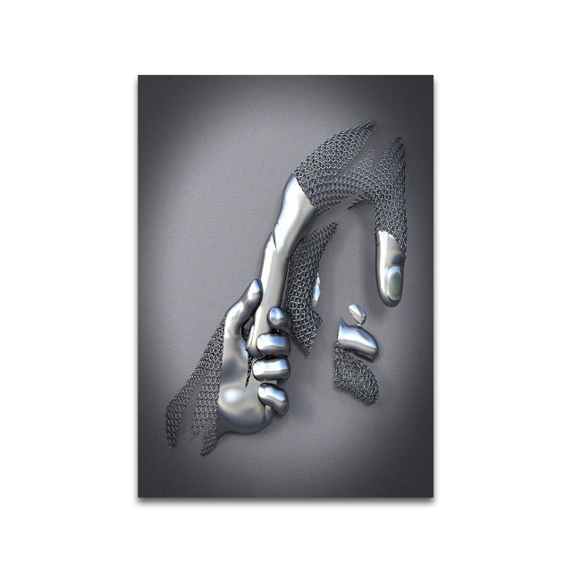 ArtisMetal 3D Metallfigur Leinwanddruck | Moderne Wandkunst | Abstrakte Skulptur | Dekoration für Wohnzimmer & Büro