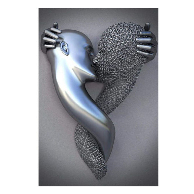 ArtisMetal 3D Metallfigur Leinwanddruck | Moderne Wandkunst | Abstrakte Skulptur | Dekoration für Wohnzimmer & Büro
