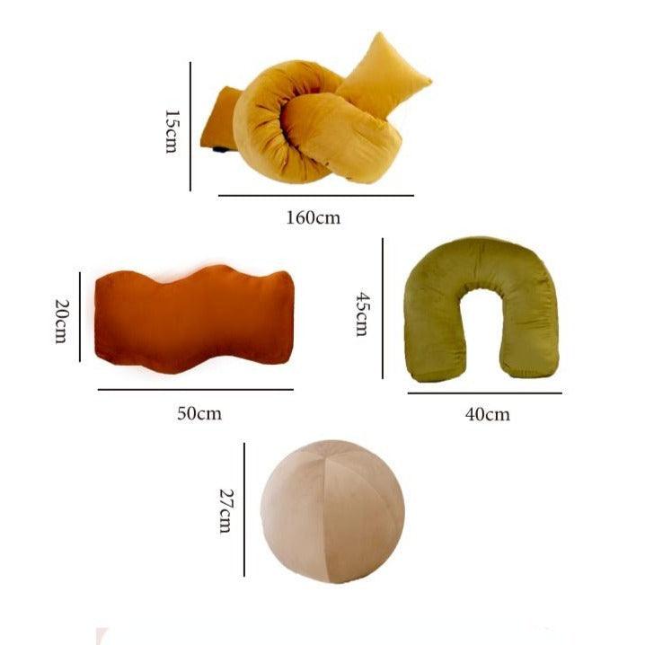 Velvona Retro Design Kissen | Weicher Samtbezug | Dekokissen für Wohnzimmer & Schlafzimmer | In Verschiedenen Formen