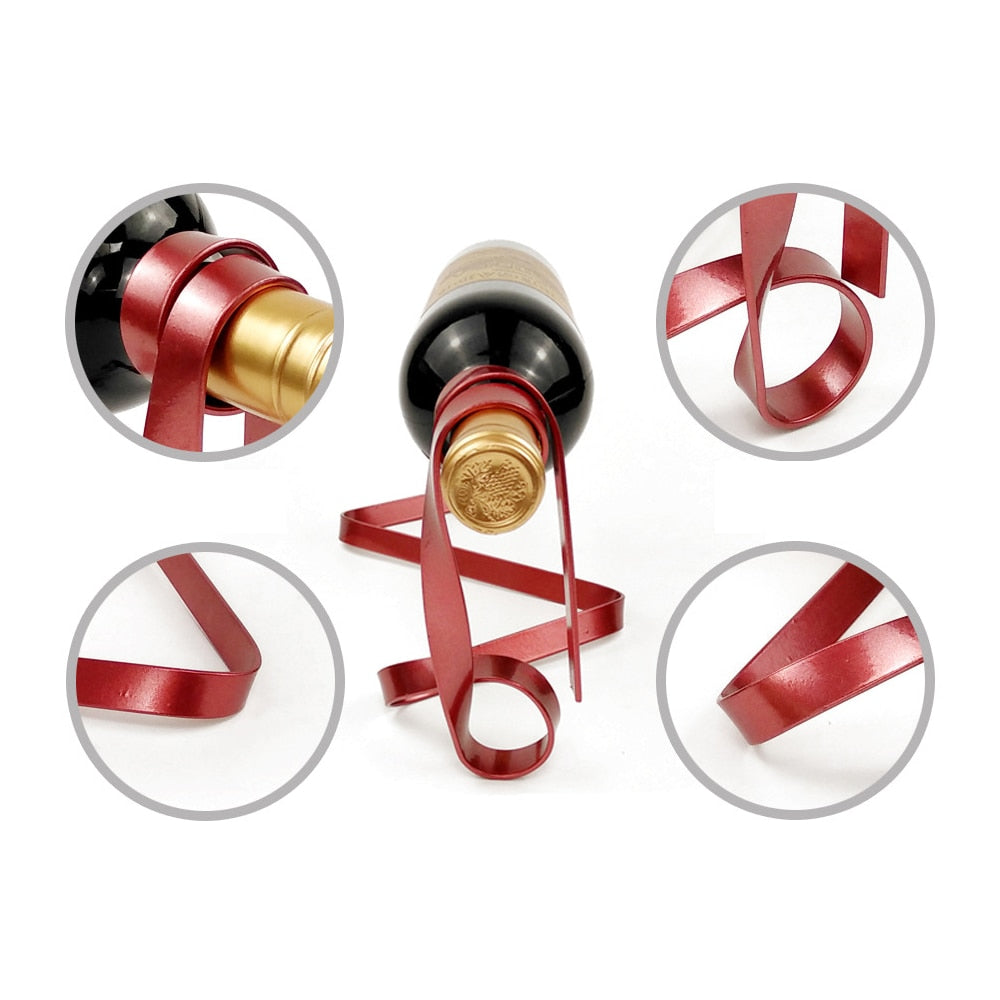 RibbonCharm Hängendes Band-Weinflaschenregal | Stilvolles Design | Kreative Weinaufbewahrung