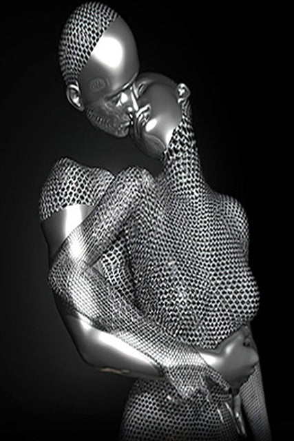 ArtisMetal 3D Metallfigur Leinwanddruck | Moderne Wandkunst | Abstrakte Skulptur | Dekoration für Wohnzimmer & Büro