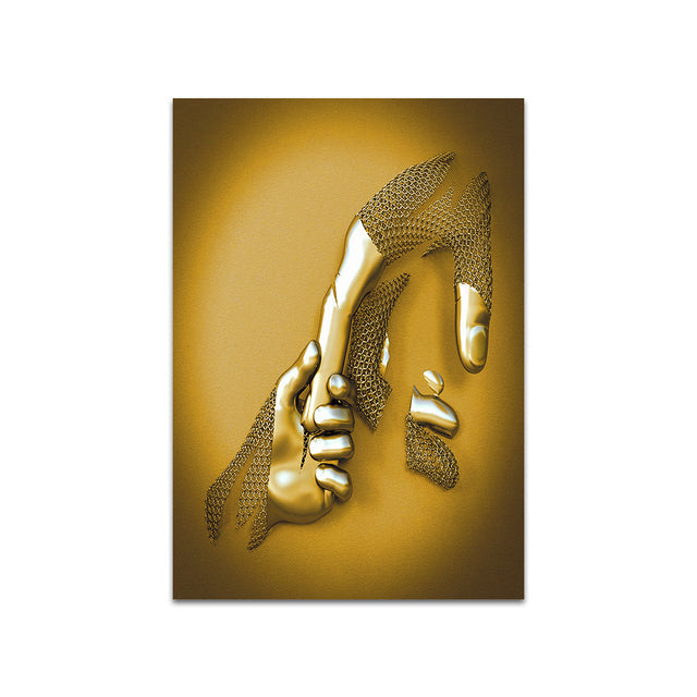 ArtisMetal 3D Metallfigur Leinwanddruck | Moderne Wandkunst | Abstrakte Skulptur | Dekoration für Wohnzimmer & Büro