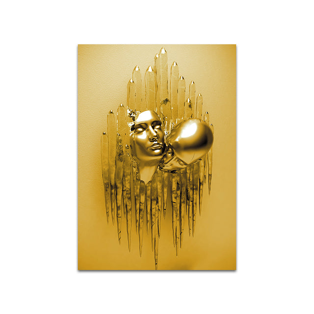 ArtisMetal 3D Metallfigur Leinwanddruck | Moderne Wandkunst | Abstrakte Skulptur | Dekoration für Wohnzimmer & Büro