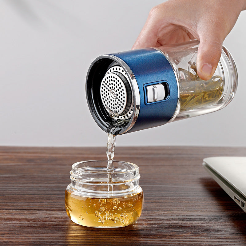ThermoLeaf Doppelwandige Tee-Infuser Thermosflasche | Doppelglas | Nachhaltig | Tee- & Kaffeezubereitung