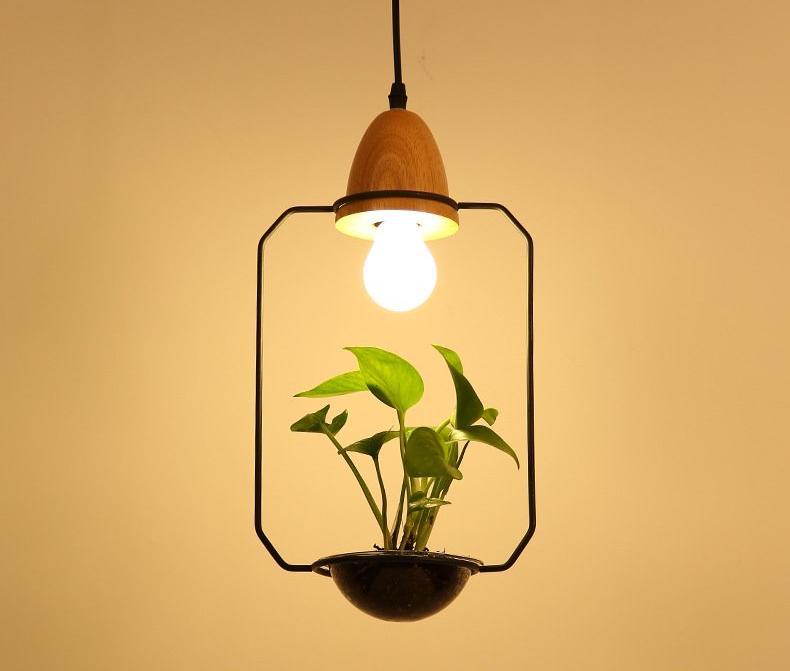 PlantLum Nordic Design Pendelleuchte mit Pflanzhalterung | Moderne Eisenlampe | Dekorative Beleuchtung