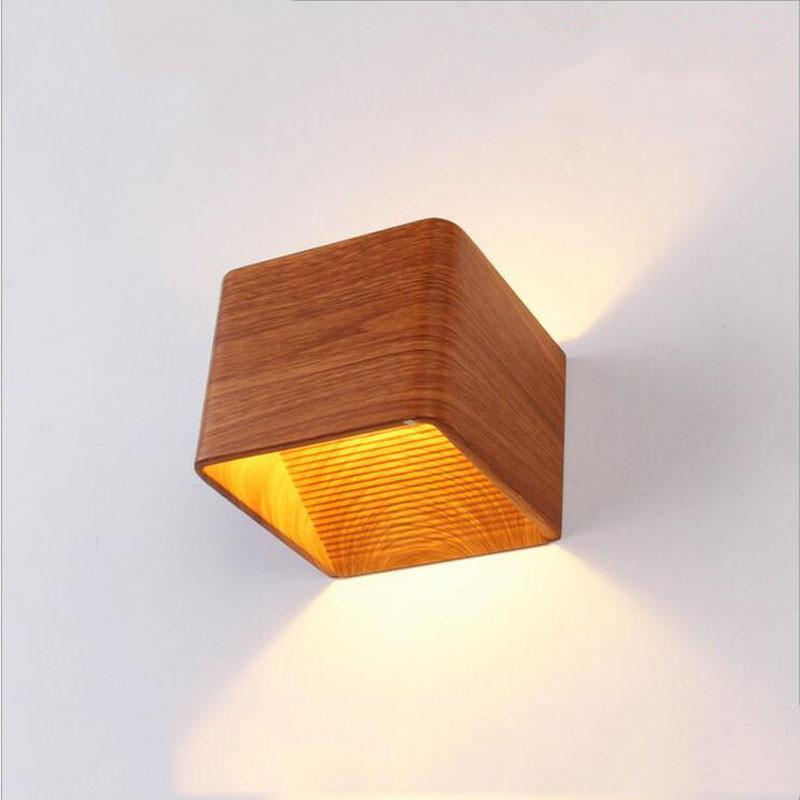 LumiBloc LED Wandlampe | Up & Down Licht | Modernes Würfel-Design | Holz & Farbvarianten