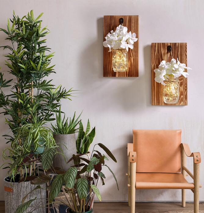 GlowMason Wandmontiertes LED-Licht im Einmachglas | Märchenhafte Beleuchtung | Dekoratives Highlight für Zuhause