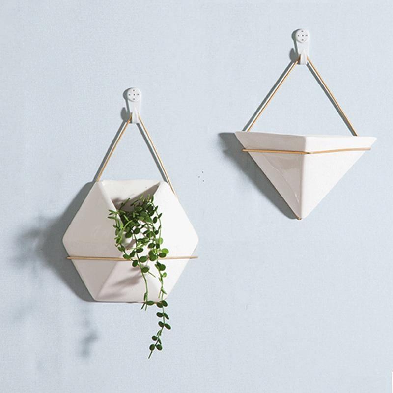 TerraHang Hängendes Geometrisches Terrarium | Stilvolle Pflanzen-Deko für Zuhause & Büro | In Dreieck & Hexagon Design