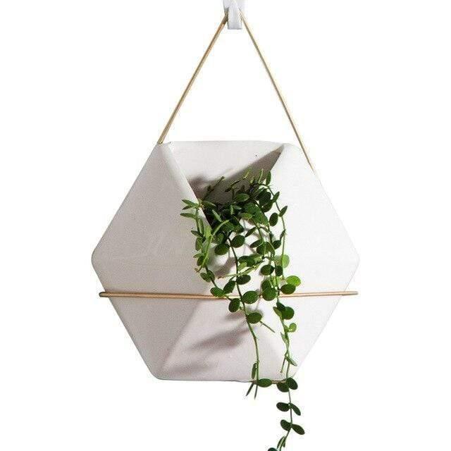 TerraHang Hängendes Geometrisches Terrarium | Stilvolle Pflanzen-Deko für Zuhause & Büro | In Dreieck & Hexagon Design