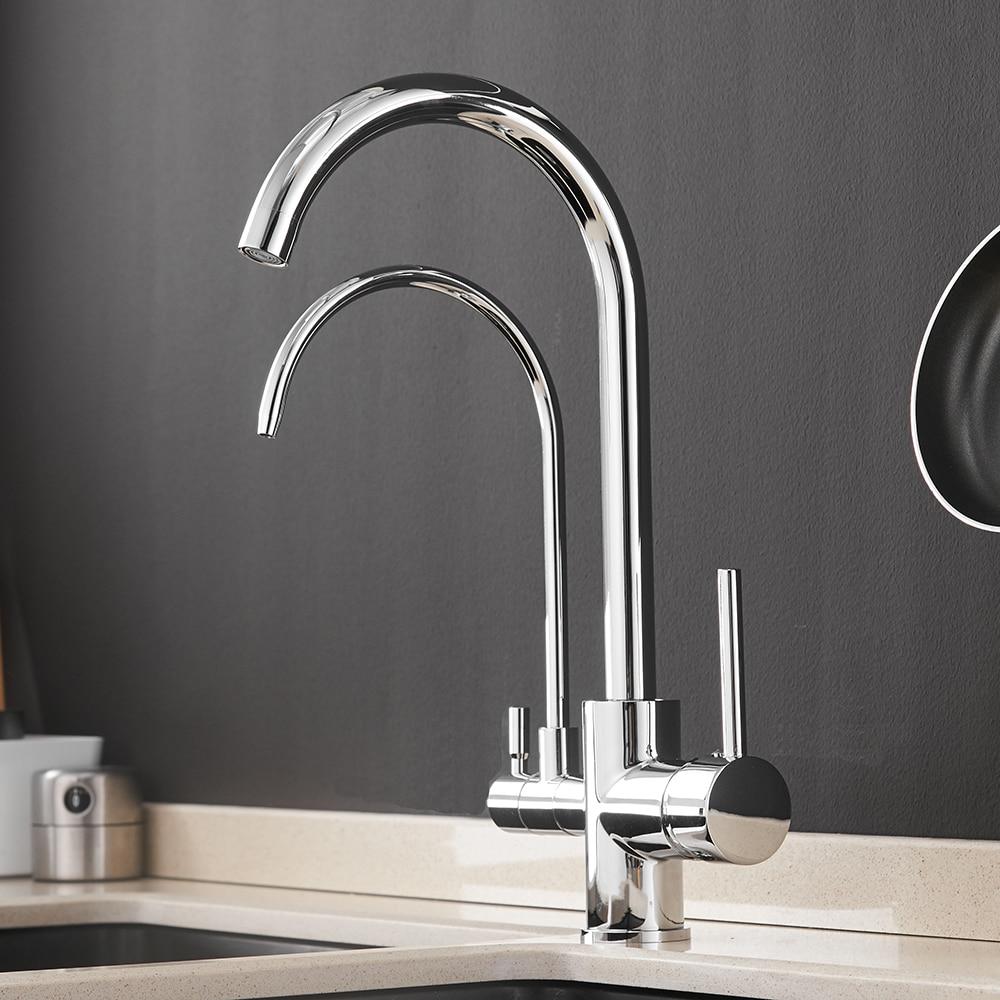 HydraLume Dual - Doppel-Kran Wasserhahn für Arbeitsflächen | Elegante Badarmatur | Modernes Design
