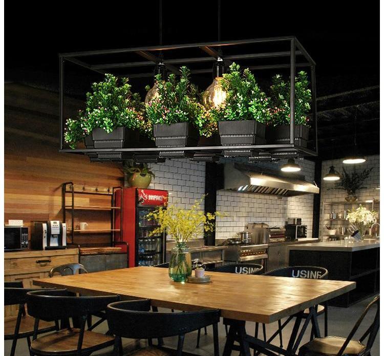 Planterra Hängelampe mit Pflanzgefäß | Schmiedeeisernes Design | Beleuchtung & Dekoration für Esszimmer & Wohnzimmer