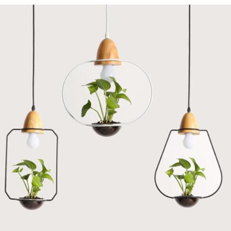 PlantLum Nordic Design Pendelleuchte mit Pflanzhalterung | Moderne Eisenlampe | Dekorative Beleuchtung