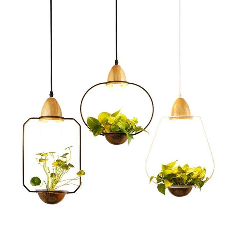 PlantLum Nordic Design Pendelleuchte mit Pflanzhalterung | Moderne Eisenlampe | Dekorative Beleuchtung