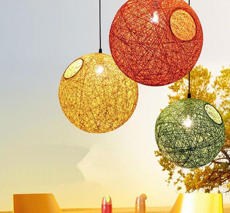 Wickora Vintage Rattan Hängeleuchte | Natürlicher Stil | Verschiedene Farben & Größen | Perfekt für Wohn- und Esszimmer