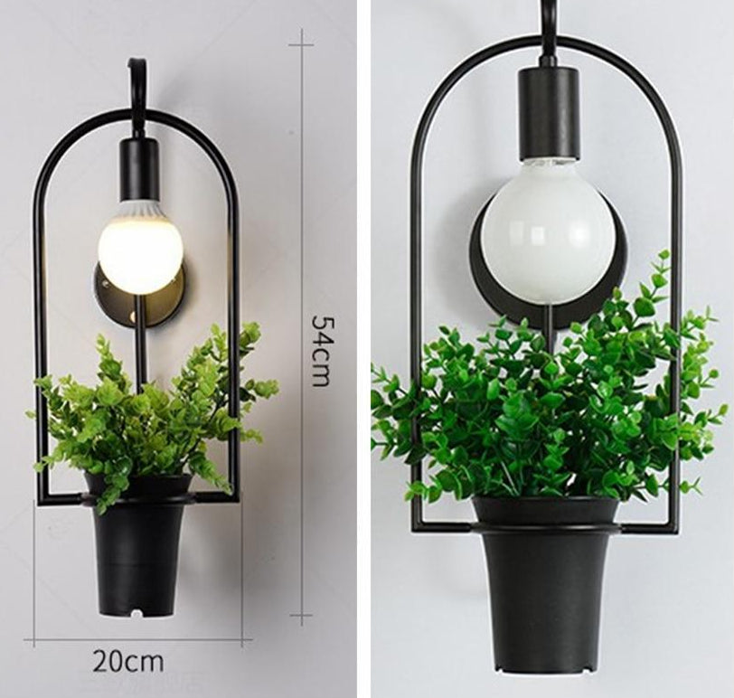 Verdelume - Moderne Nordic Wandlampe mit Pflanzenhalter | LED Wandbeleuchtung | Dekorative Wohnraumleuchte