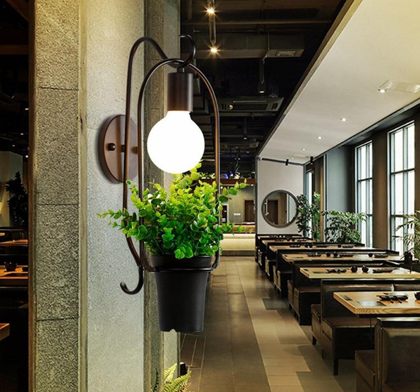 Verdelume - Moderne Nordic Wandlampe mit Pflanzenhalter | LED Wandbeleuchtung | Dekorative Wohnraumleuchte