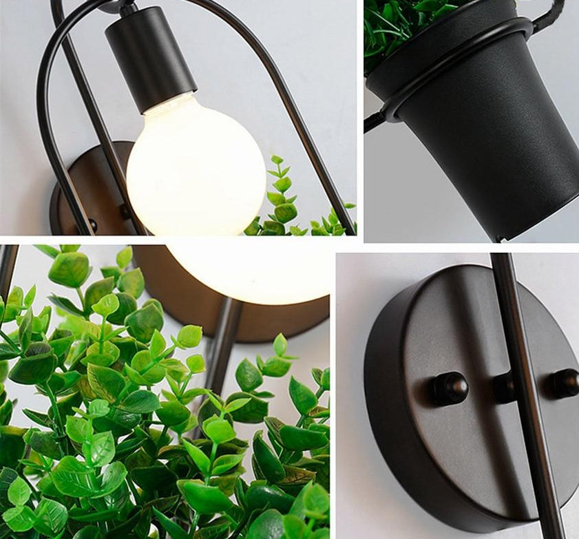 Verdelume - Moderne Nordic Wandlampe mit Pflanzenhalter | LED Wandbeleuchtung | Dekorative Wohnraumleuchte