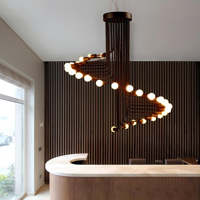 EternaSpiral - Moderne Nordic LED Spiral-Kronleuchter | Elegante Deckenleuchte | Dimmbar | Stimmungsvolle Beleuchtung