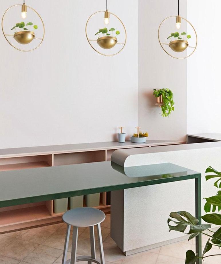 PlantGlow Moderne Nordic Planter Lampe | LED Pflanzenlampe | Stilvolle Beleuchtung und Pflanzenhalter | Dekoration für Zuhause