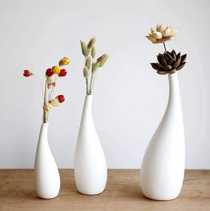 AquaPorz White Porcelain Vase | Tropfenform Design | Zeitlose Eleganz für Ihr Zuhause