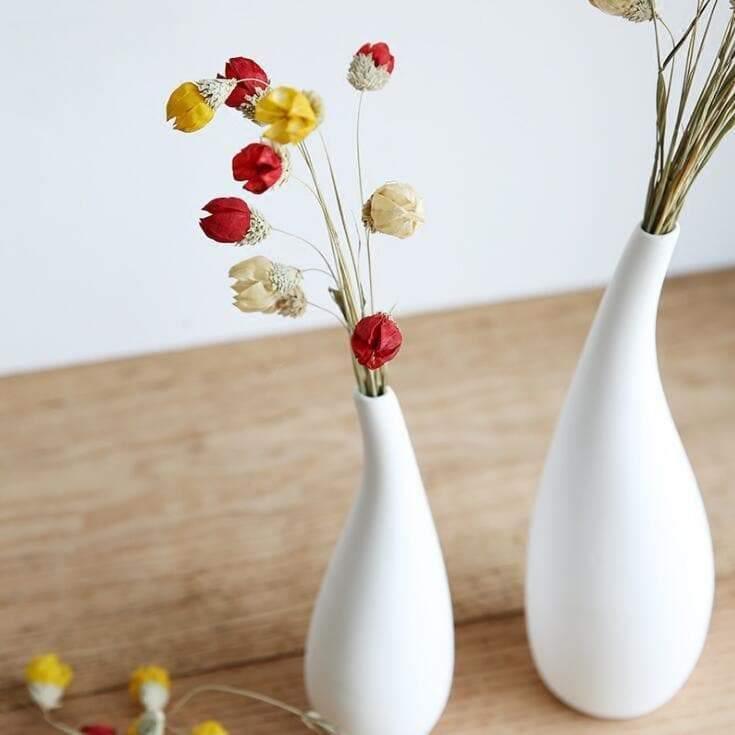 AquaPorz White Porcelain Vase | Tropfenform Design | Zeitlose Eleganz für Ihr Zuhause