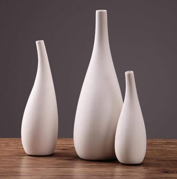 AquaPorz White Porcelain Vase | Tropfenform Design | Zeitlose Eleganz für Ihr Zuhause