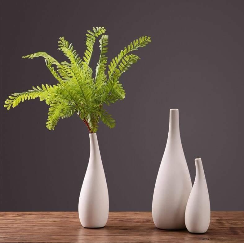 AquaPorz White Porcelain Vase | Tropfenform Design | Zeitlose Eleganz für Ihr Zuhause