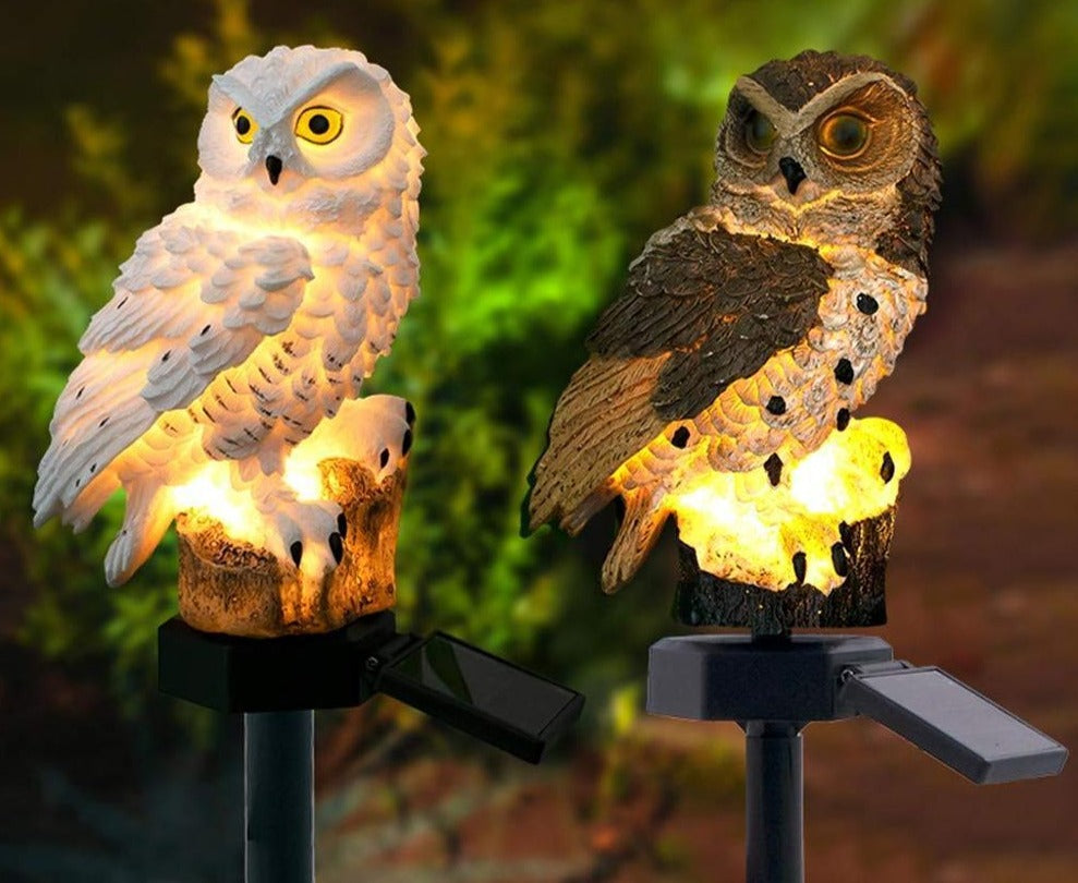 OwlBright LED Gartenleuchte | Eulen-Design | Solarbetrieben | Dekoratives Licht für Außenbereiche