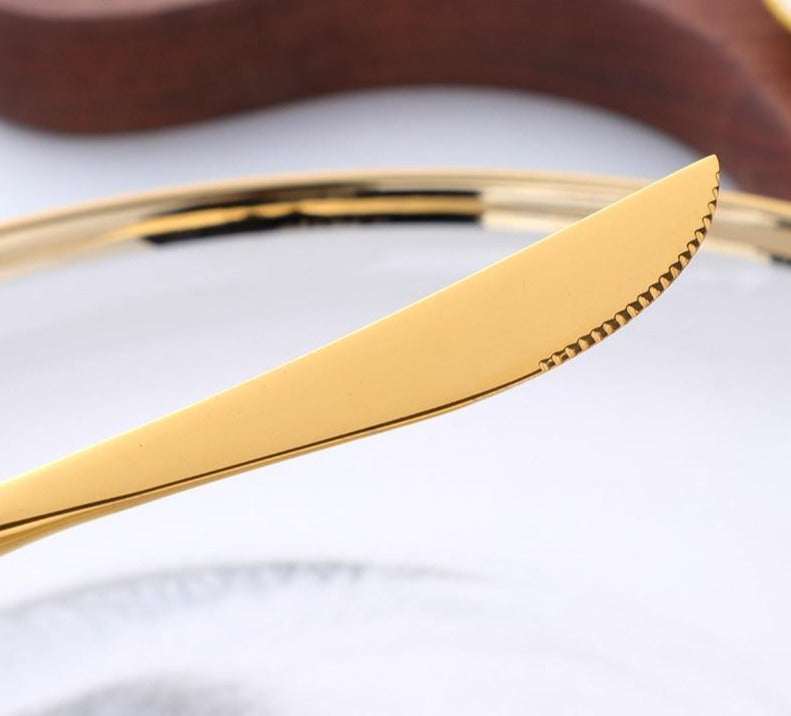 Eleganzia Luxuriöses Besteckset mit einzigartigen Griffdesigns | Hochwertiges Edelstahl | Perfekt für elegante Tischdekoration