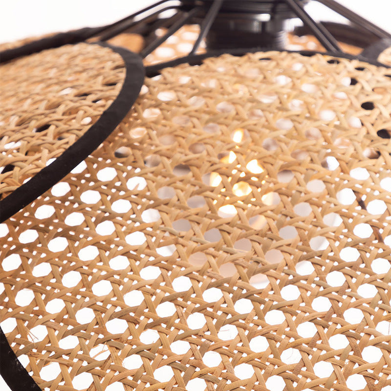 BaskLoom Rattan Wicker Stehlampe | Handgefertigtes Design | Natürliche Beleuchtung für Zuhause