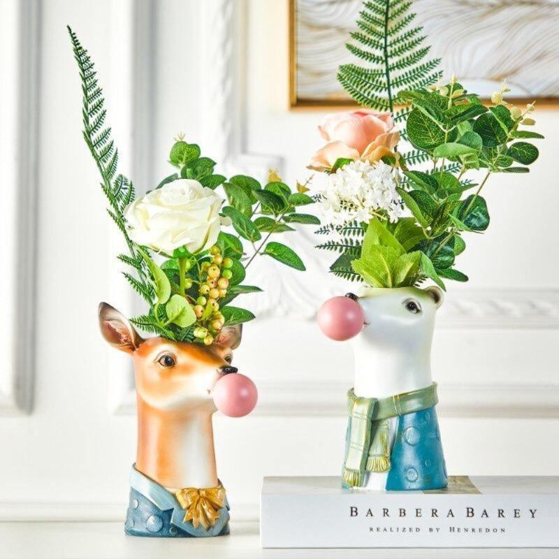 BubbleBeast Tierische Deko-Vase | Kreative Blumenvase mit Charakter