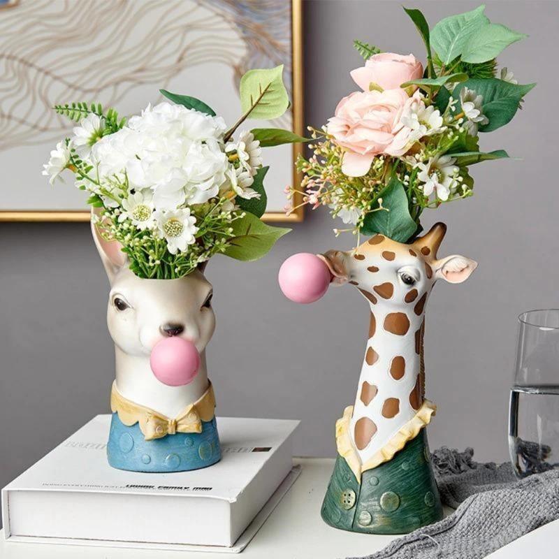 BubbleBeast Tierische Deko-Vase | Kreative Blumenvase mit Charakter
