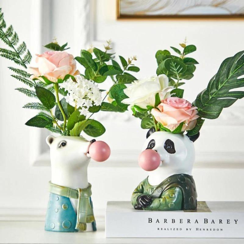 BubbleBeast Tierische Deko-Vase | Kreative Blumenvase mit Charakter