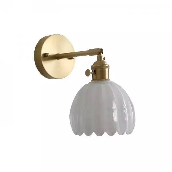 TulipGlow Wandlampe | Retro Design Blütenform | Glas & Metall | Dekorative Beleuchtung