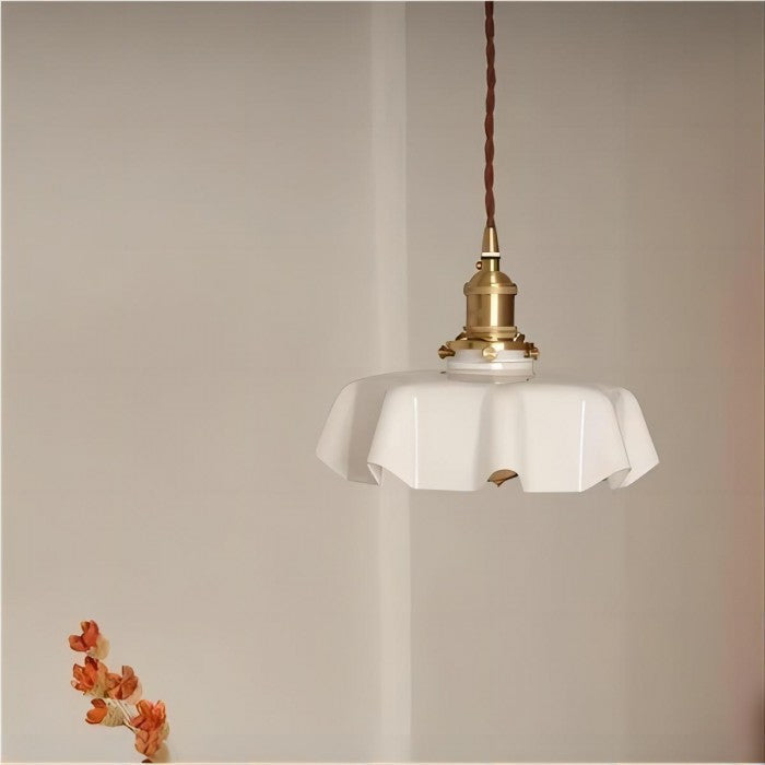 NostaLume Glasblume Hängelampe | Vintage Pendelleuchte | Elegantes Licht für Zuhause