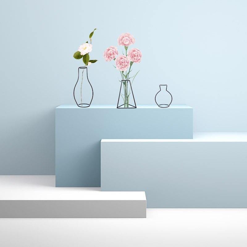 LineElegance Moderner Eisen-Vasenhalter | Minimalistisches Design | Perfekte Dekoration